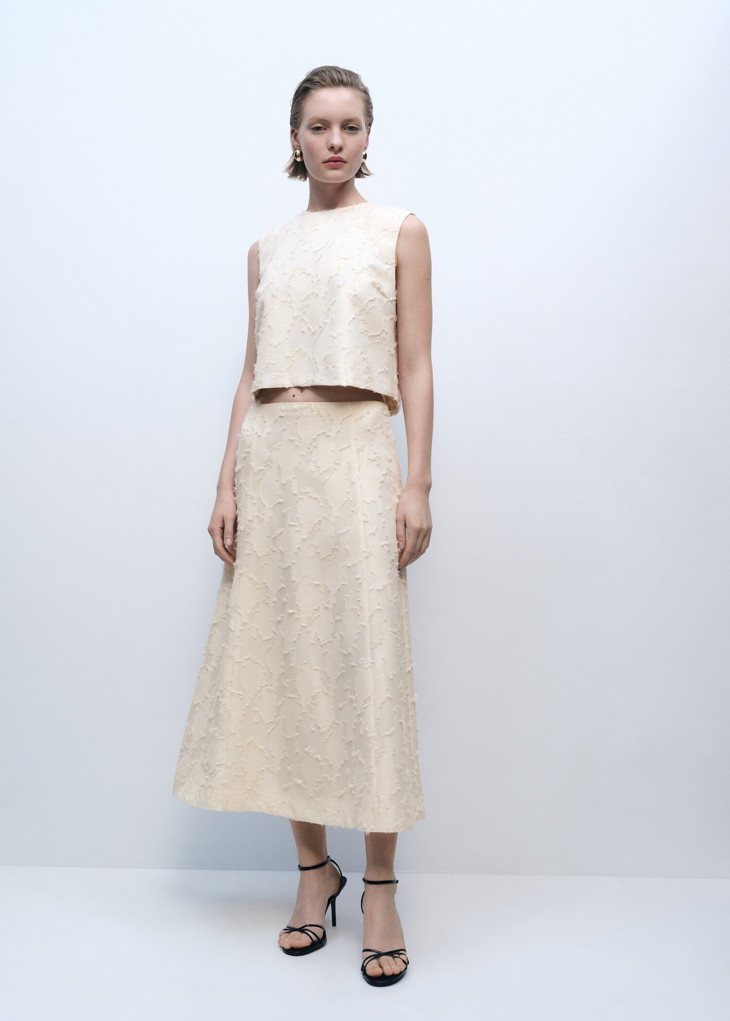 Falda evasé textura - Plano general