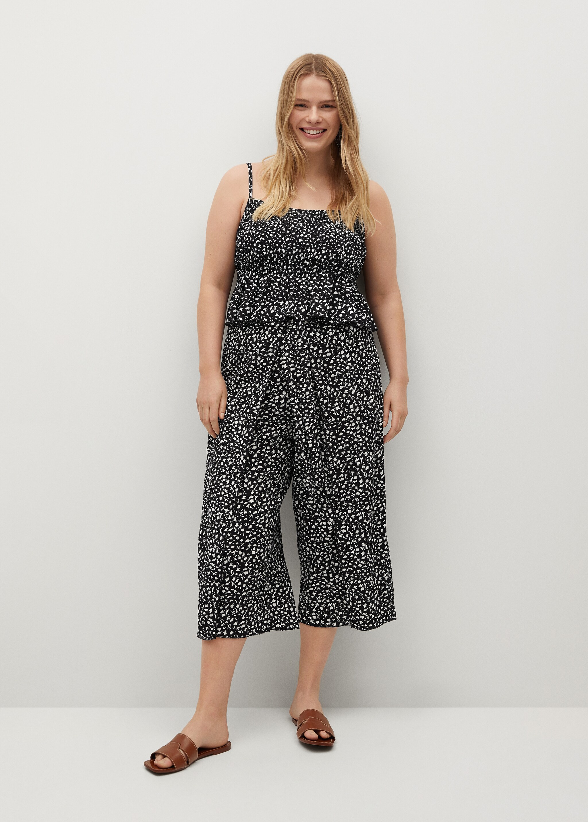 Printed culotte trousers - General plane