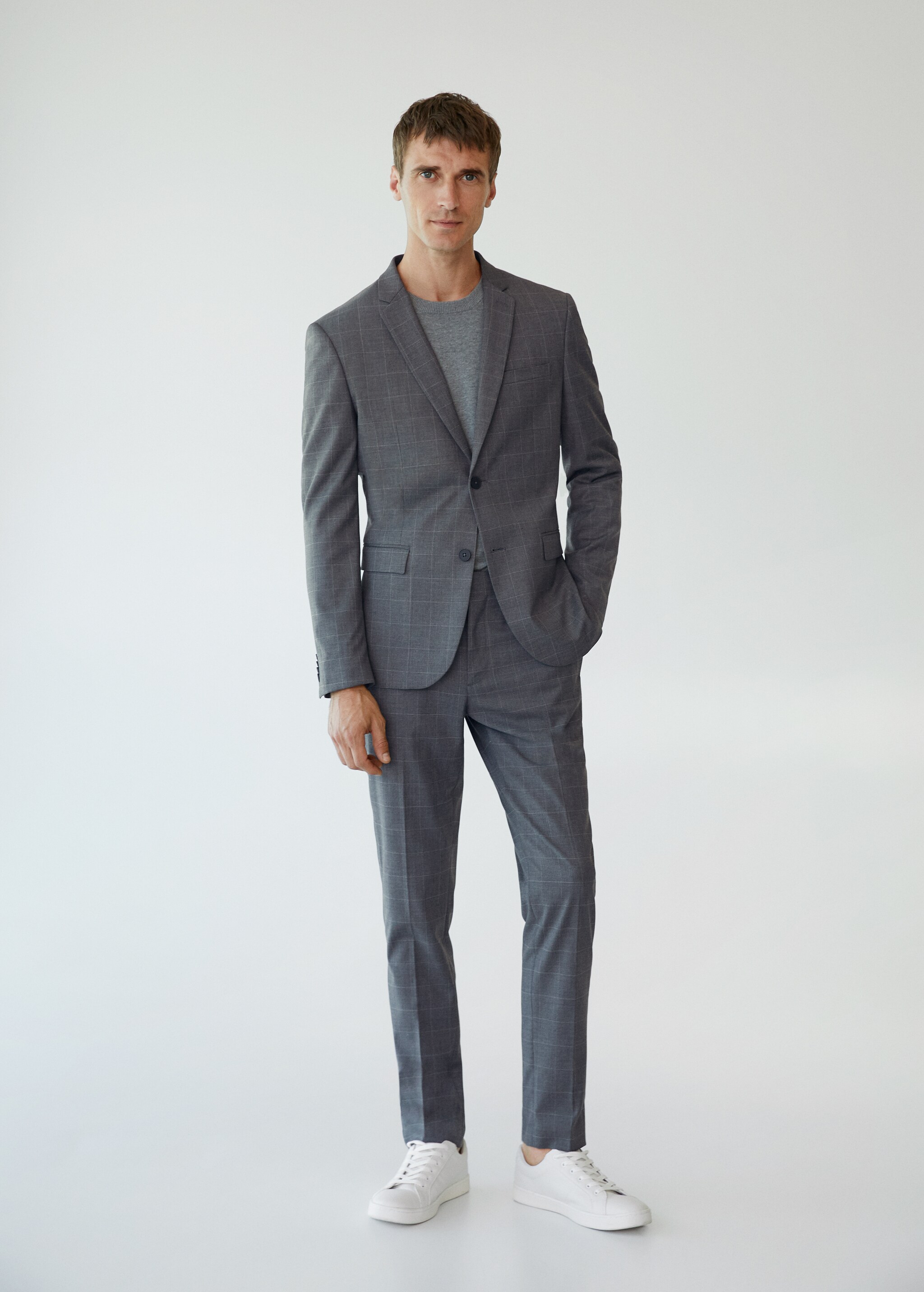 Americana traje super slim fit cuadros - Plano general