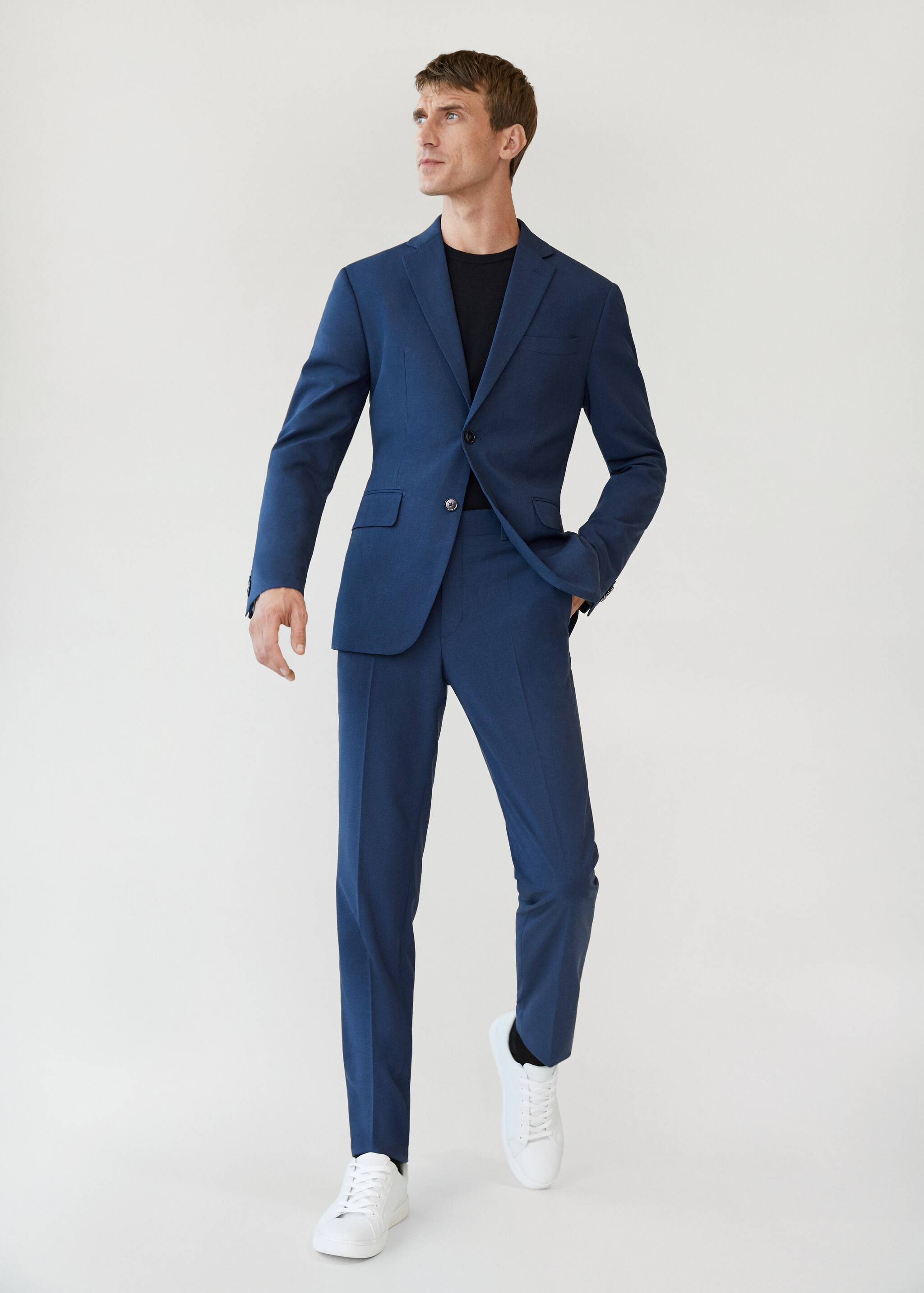 Oblekové kalhoty slim fit s mikro strukturou - Celkový náhled