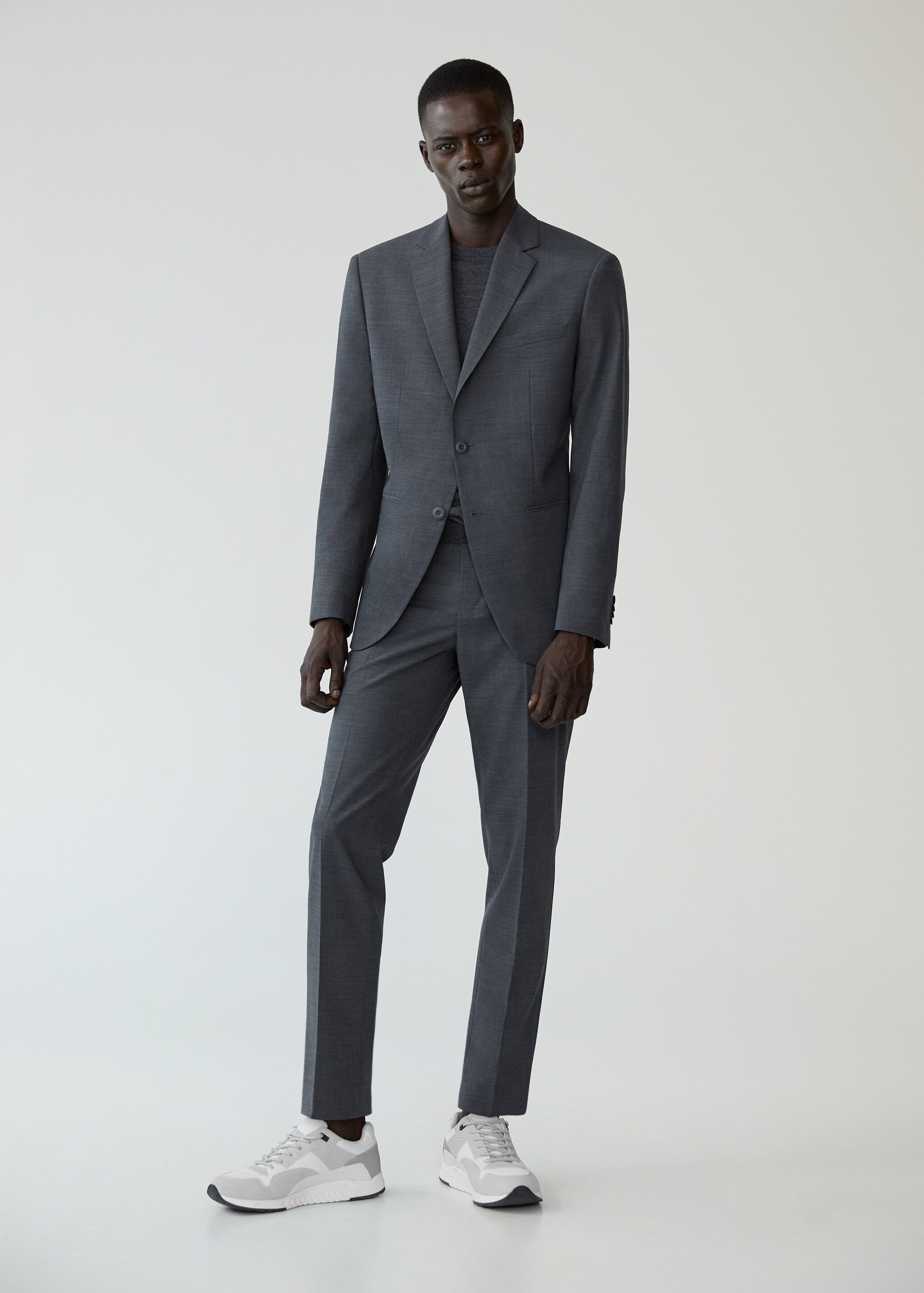 Pantalón traje slim fit lana - Plano general