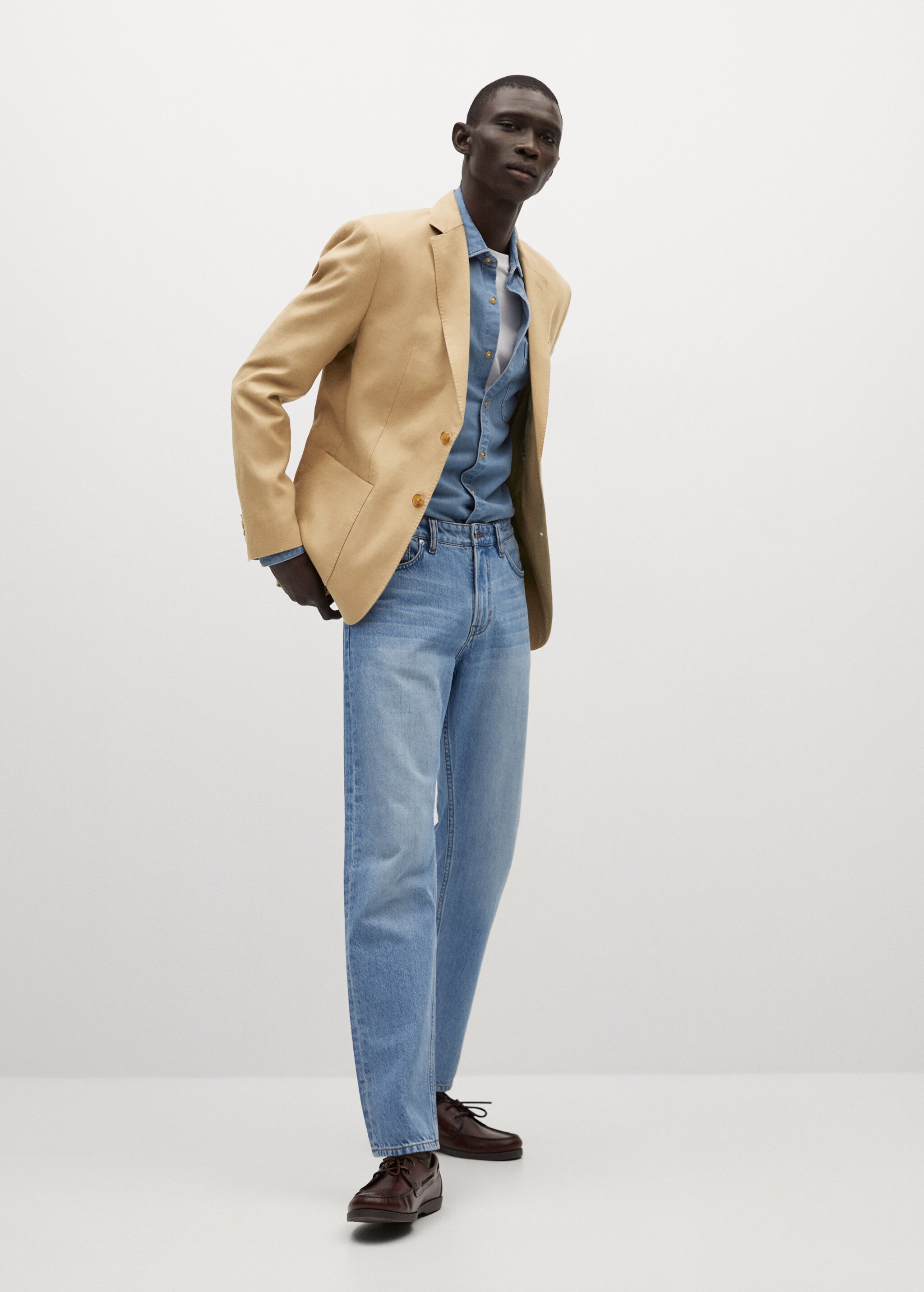 100% linen slim fit blazer - General plane