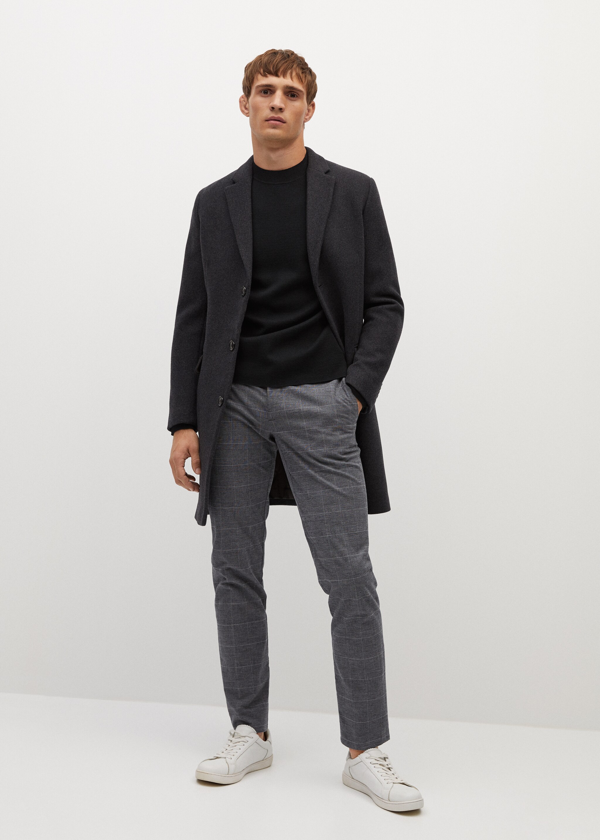 Pantalón slim fit algodón cuadros - Plano general