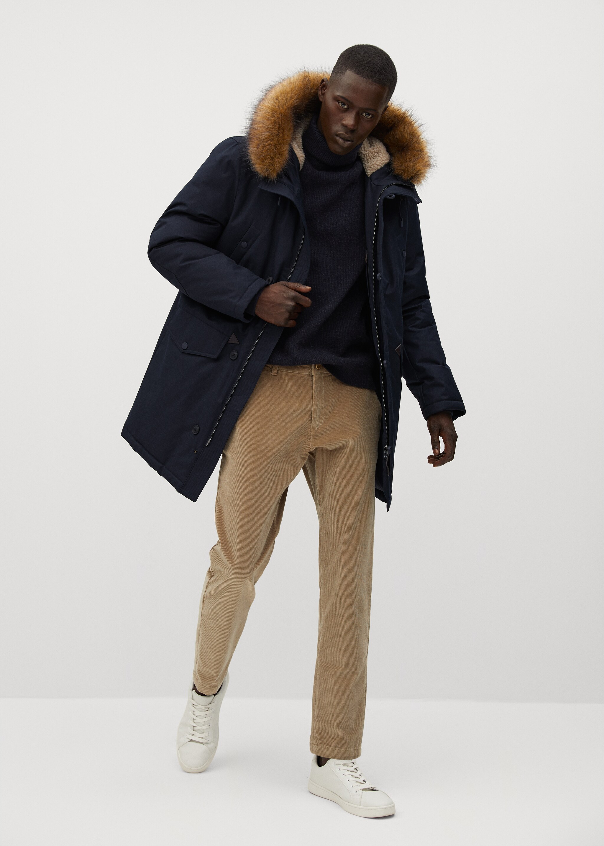 Parka impermeable capucha borreguito - Plano general