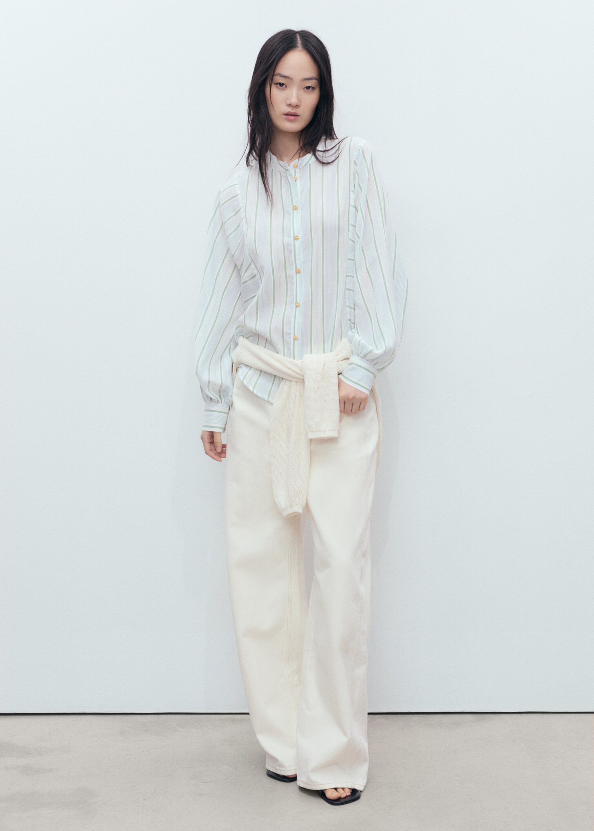 Chemise imprimée rayures - Plan général, Bleu. Ref: 87108646-00.