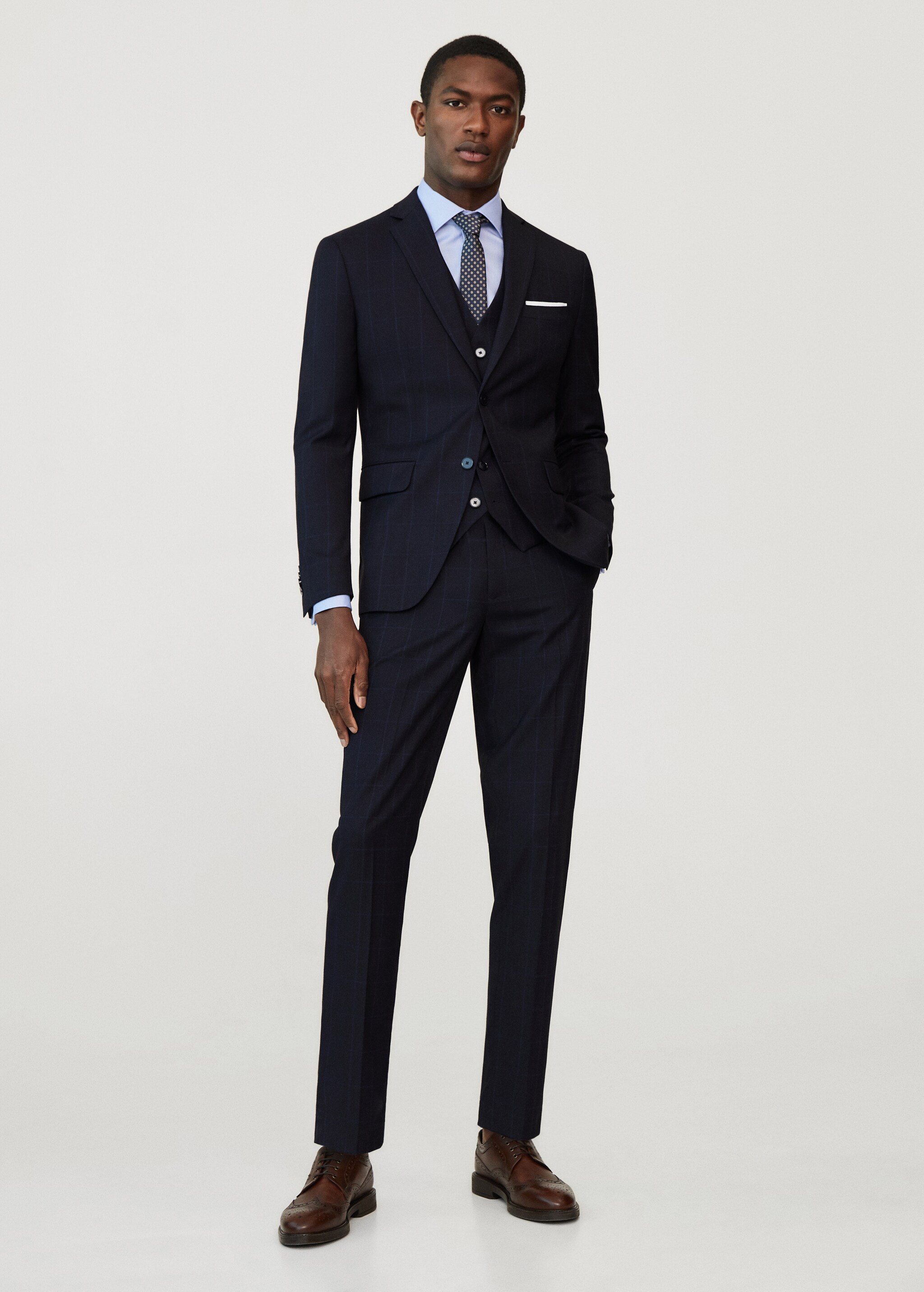 Oblekové sako slim fit s kostkou - Celkový náhled