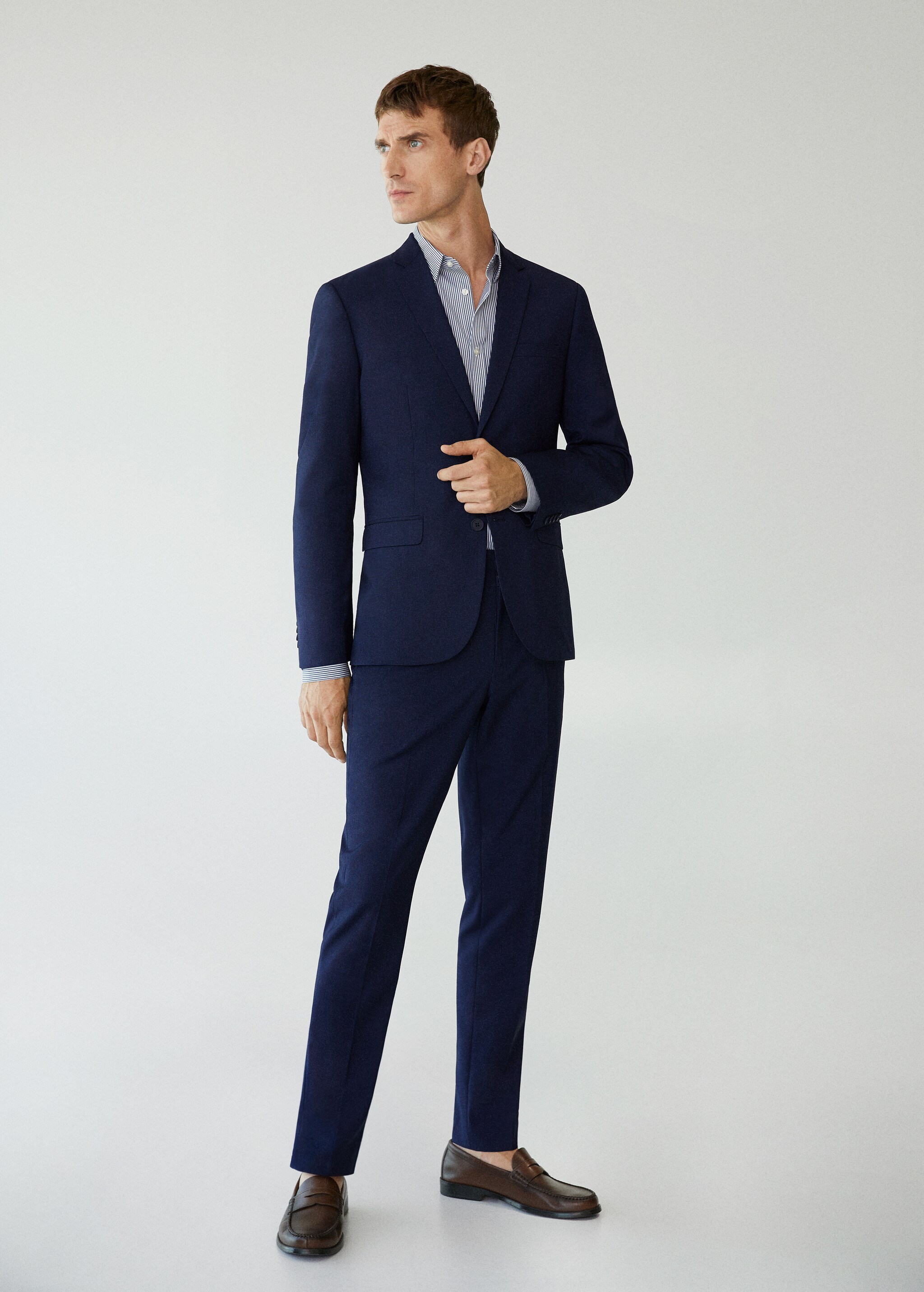 Pantalón traje super slim fit microestructura - Plano general