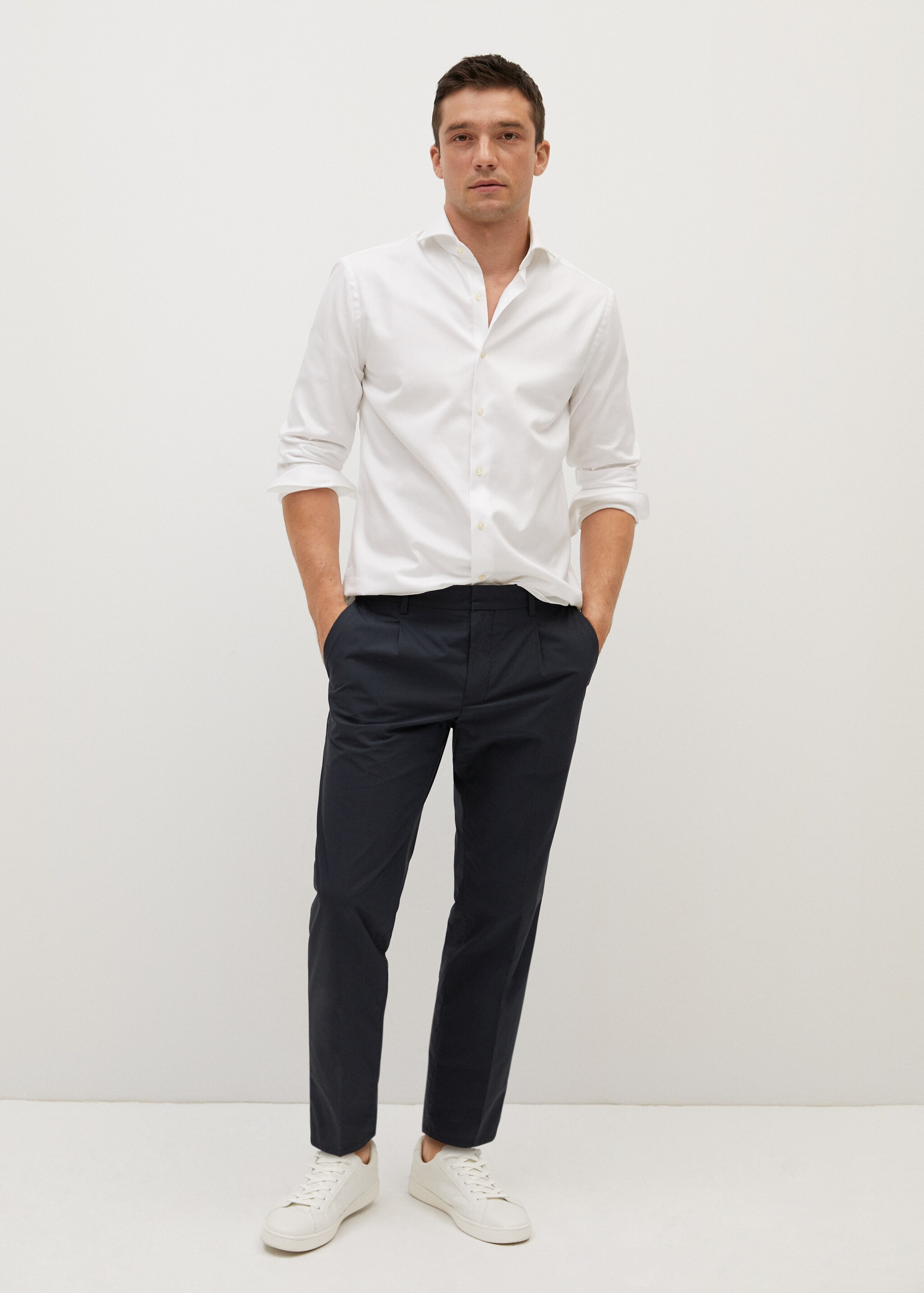 Slim fit cotton suit shirt - General plane
