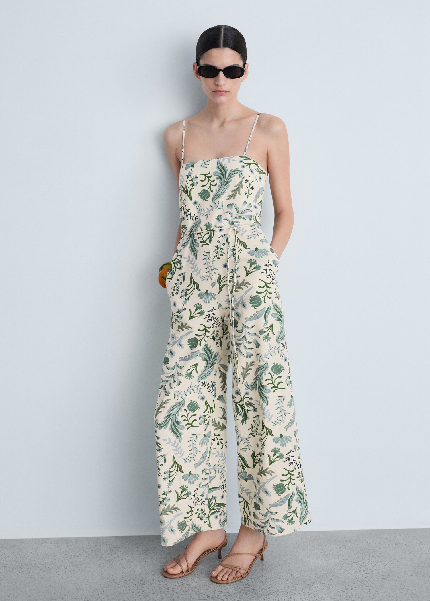Printed jumpsuit with bow - General plane