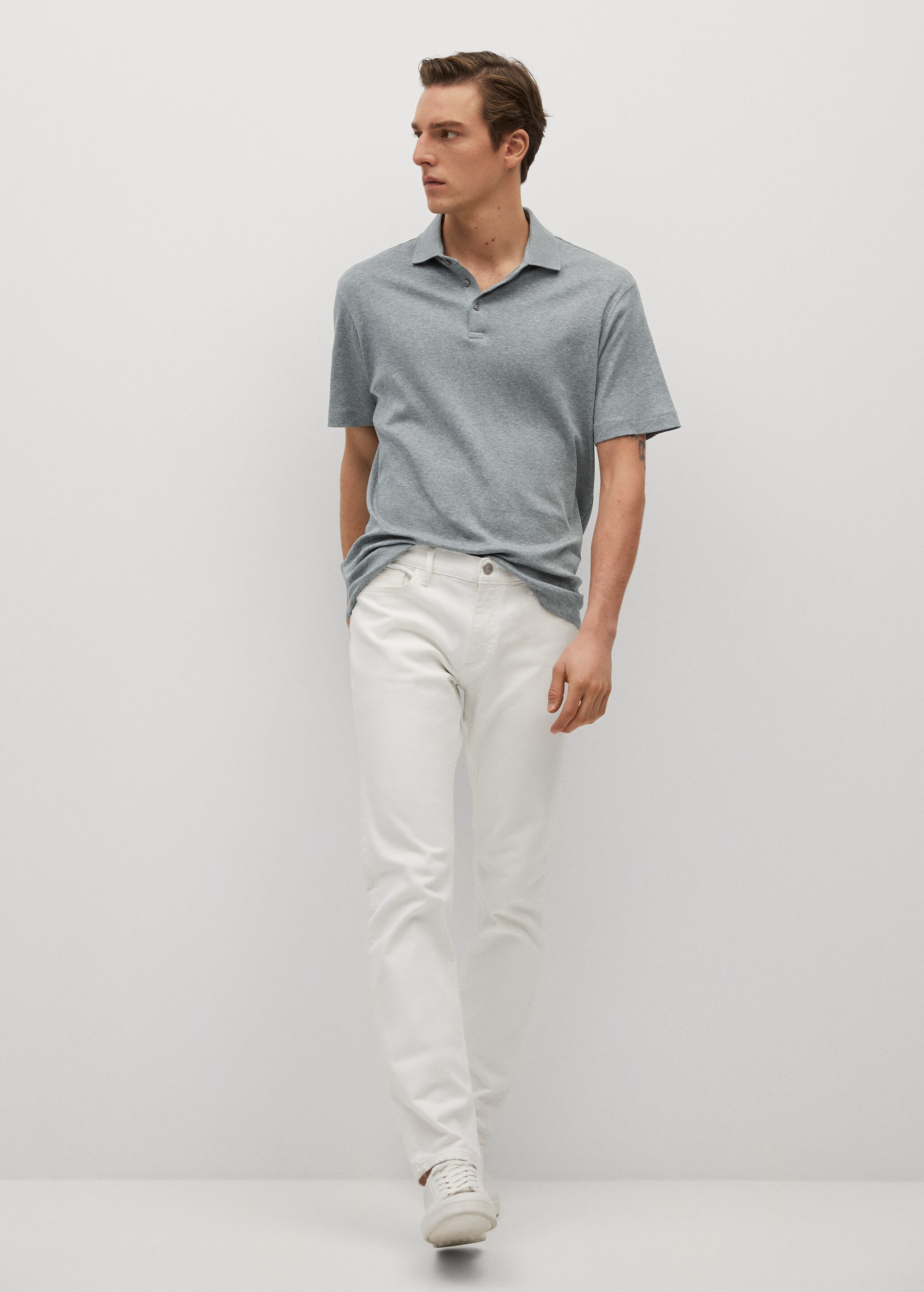 Basic katoenen polo - Overzichtstekening