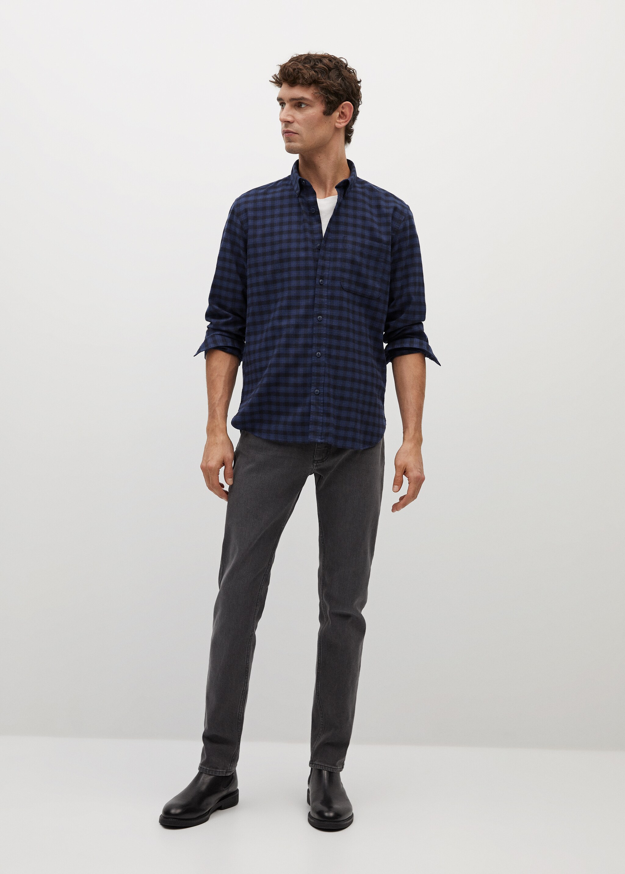 Regular fit karirana flanelna košulja - Opći prikaz