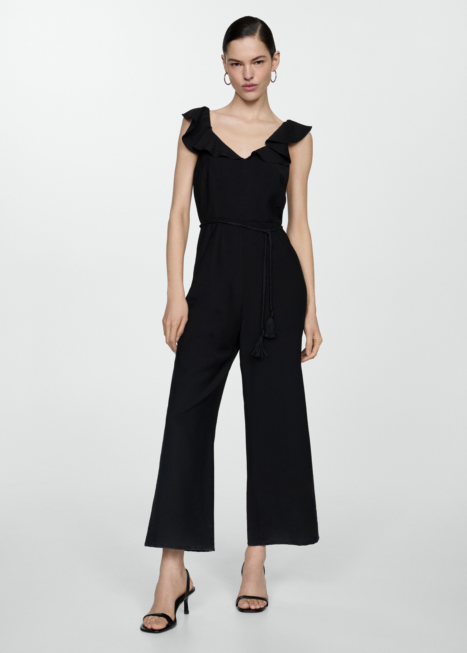 Long jumpsuit with tassel belt - General plane
