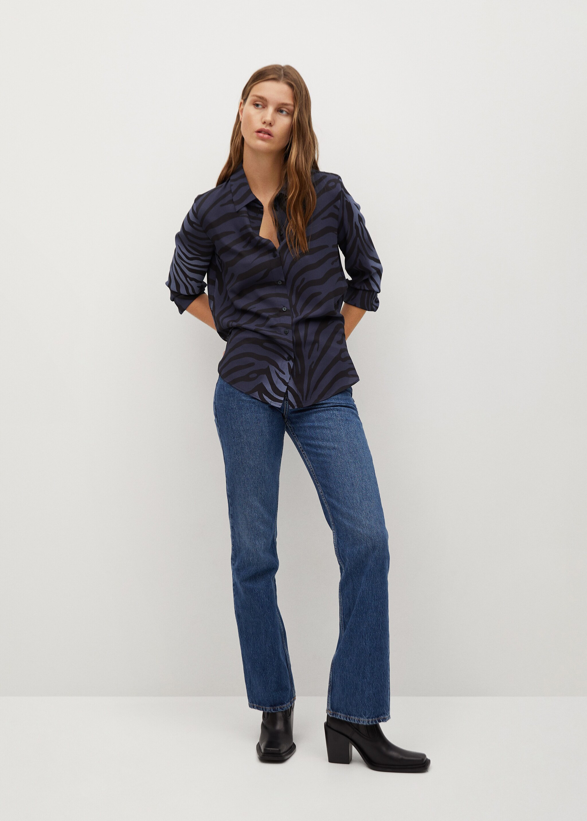 Camisa estampada botones - Plano general