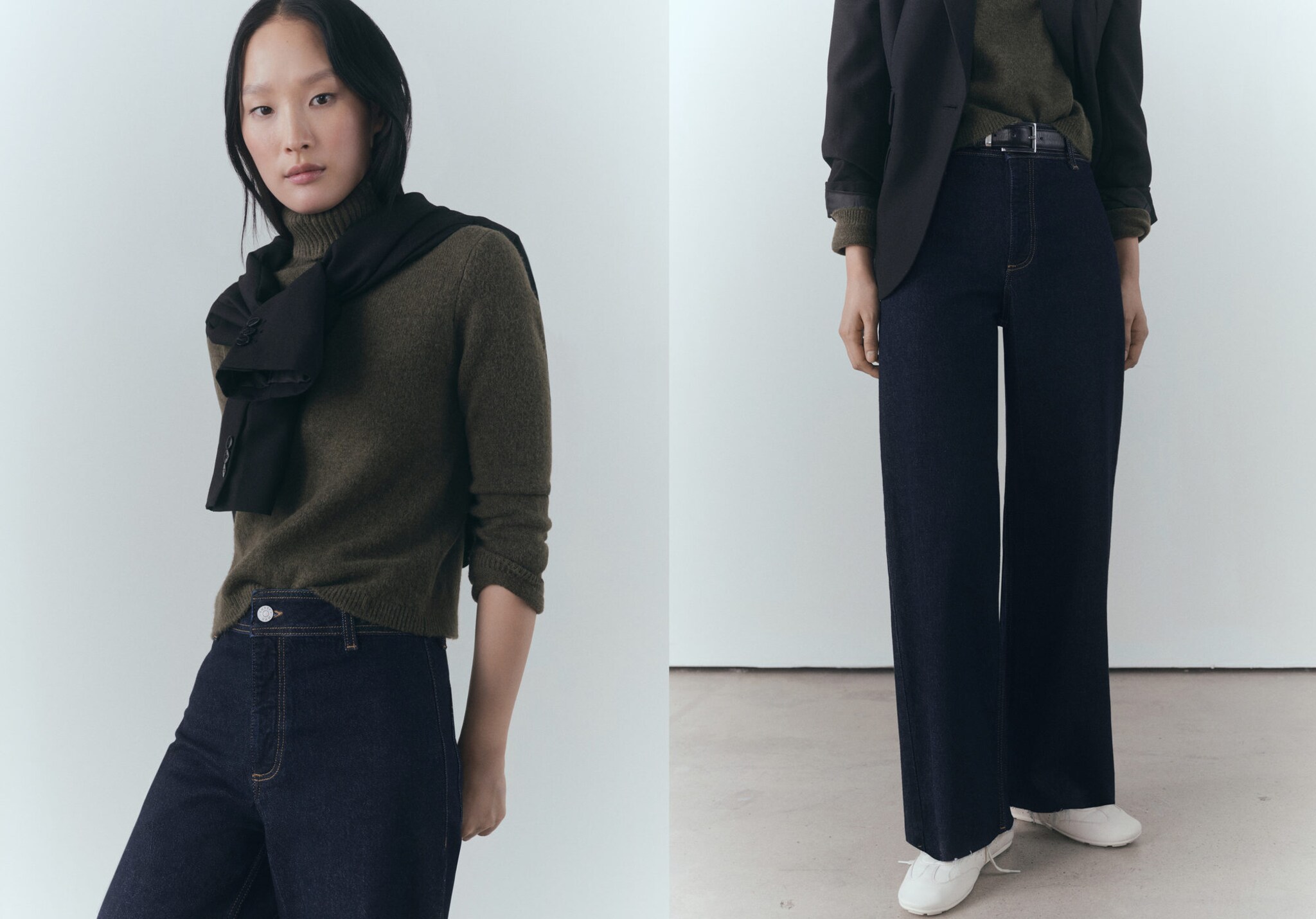 Catherin rinse-wash culotte jeans - Panoramic plane