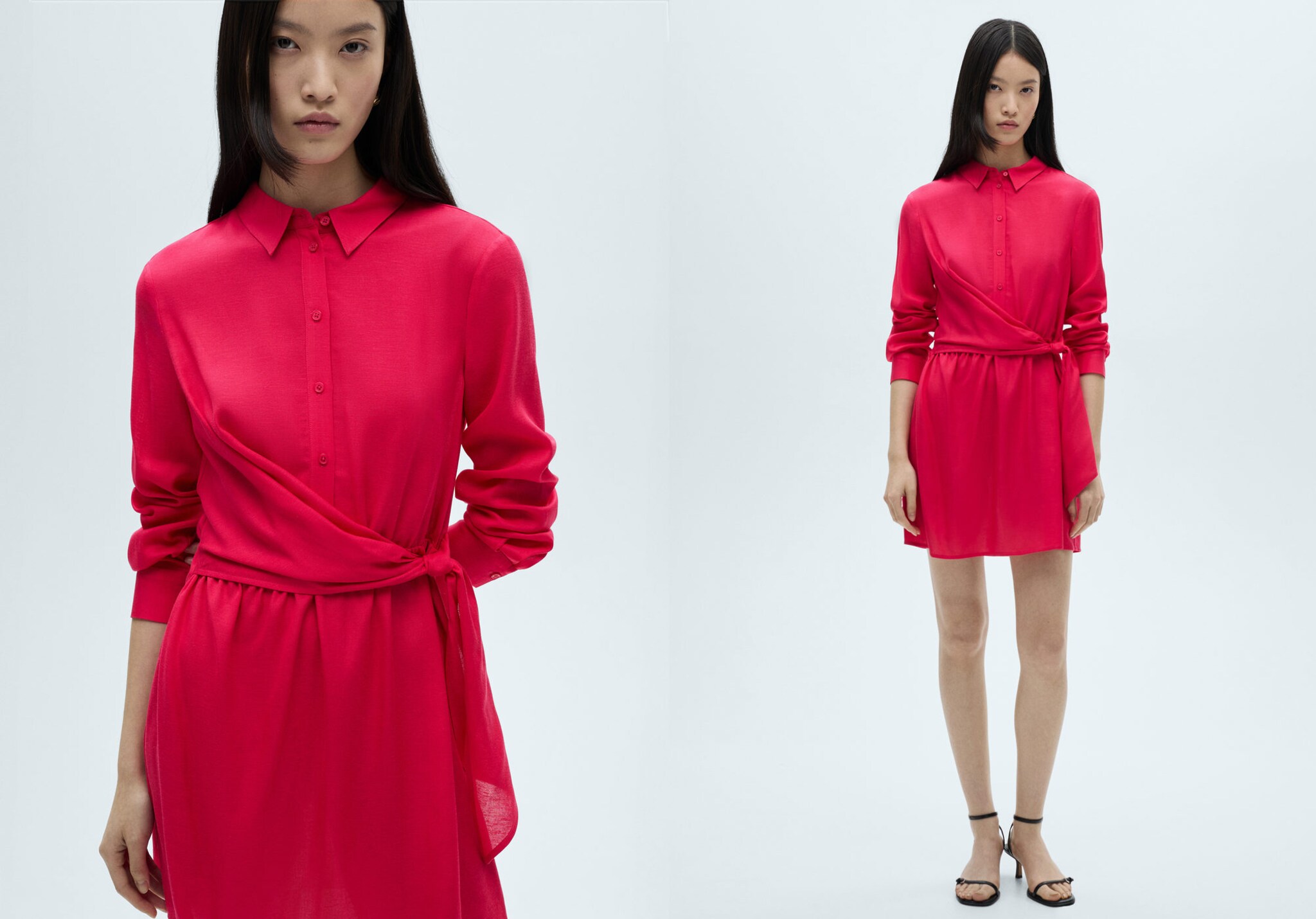 Knot detail shirt dress - Panoramic plane