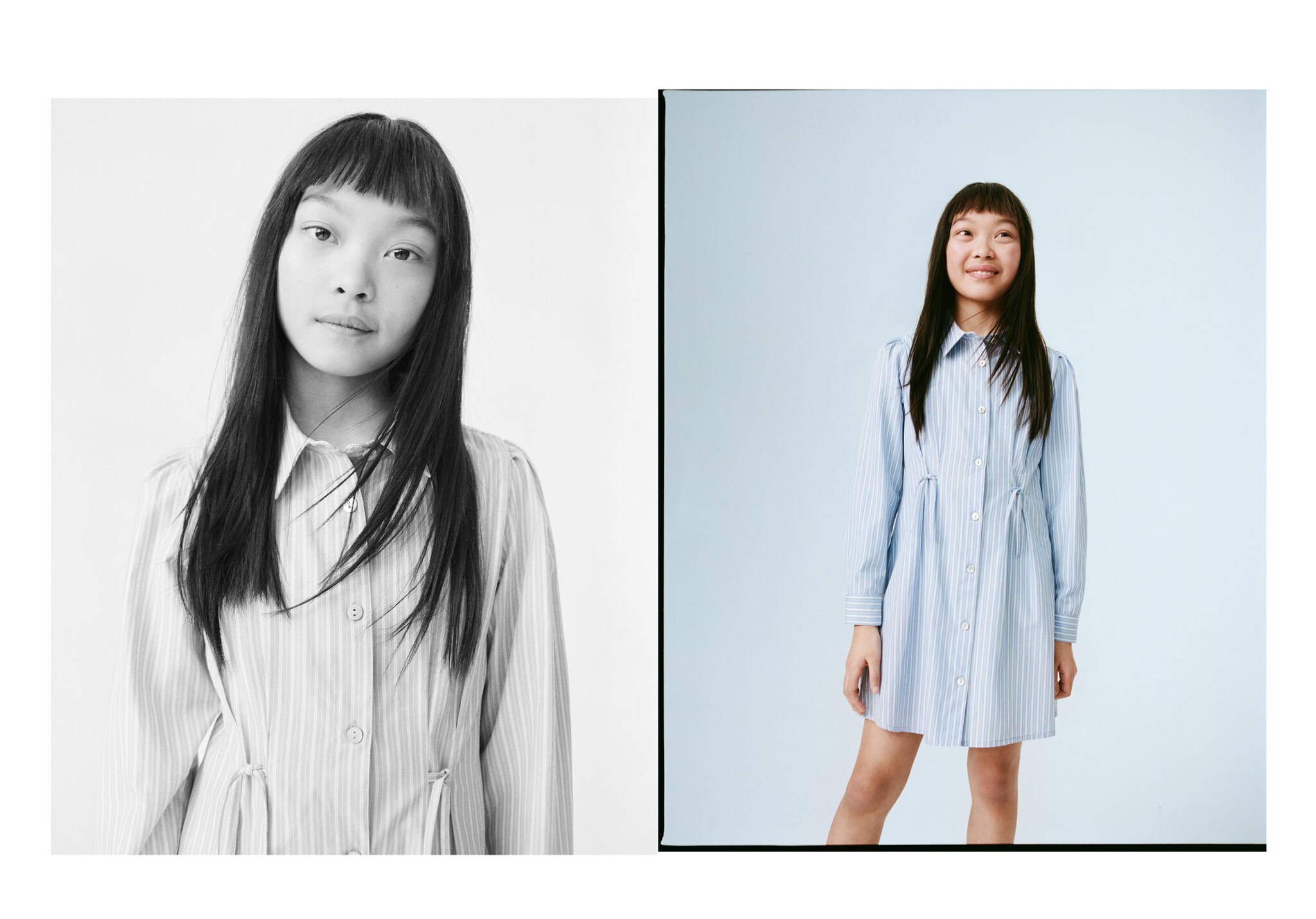 Striped shirt dress - Panoramic plane